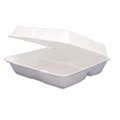 Made-To-Order Foam Container; Hinged Lid; 3-Comp; 9 1/2 x 9 1/4 x 3; 200/Carton MA39523